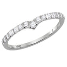 Radiant Diamond Chevron Stackable Band Ring | 10kt White Gold Womens Round Diamond Chevron Stackable Band Ring 1/4 Cttw | Splendid Jewellery - Splendid Jewellery
