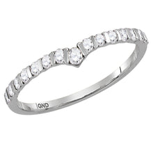 Load image into Gallery viewer, Radiant Diamond Chevron Stackable Band Ring | 10kt White Gold Womens Round Diamond Chevron Stackable Band Ring 1/4 Cttw | Splendid Jewellery - Splendid Jewellery
