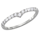 Radiant Diamond Chevron Stackable Band Ring | 10kt White Gold Womens Round Diamond Chevron Stackable Band Ring 1/4 Cttw | Splendid Jewellery - Splendid Jewellery