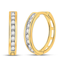 Load image into Gallery viewer, Radiant Diamond Sparkle Hoop Earrings - 10kt Yellow Gold - Splendid Jewellery