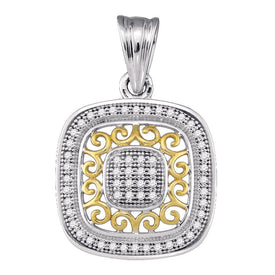 Radiant Diamond Square Pendant in Two - Tone Gold - A Captivating Masterpiece by Splendid Jewellery - Splendid Jewellery