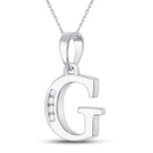Radiant Elegance: 10kt White Gold Diamond Initial Pendant - Splendid Jewellery