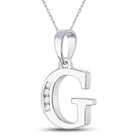Radiant Elegance: 10kt White Gold Diamond Initial Pendant - Splendid Jewellery