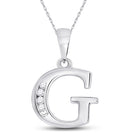 Radiant Elegance: 10kt White Gold Diamond Initial Pendant - Splendid Jewellery