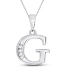 Radiant Elegance: 10kt White Gold Diamond Initial Pendant - Splendid Jewellery