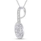 Radiant Elegance: 10kt White Gold Round Diamond Fashion Pendant 1/3 Cttw - Splendid Jewellery