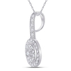 Radiant Elegance: 10kt White Gold Round Diamond Fashion Pendant 1/3 Cttw - Splendid Jewellery