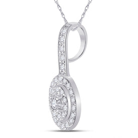 Radiant Elegance: 10kt White Gold Round Diamond Fashion Pendant 1/3 Cttw - Splendid Jewellery