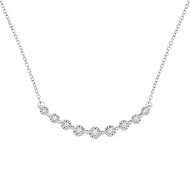 Radiant Elegance: 10kt White Gold Round Diamond Pendant Necklace 1/5 Cttw - Splendid Jewellery