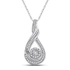 Radiant Elegance: 10kt White Gold Womens Round Diamond Fashion Pendant 1/4 Cttw - Splendid Jewellery