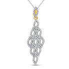 Radiant Elegance: 10kt Yellow Gold Womens Round Diamond Fashion Pendant 3/8 Cttw - Splendid Jewellery