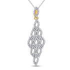 Radiant Elegance: 10kt Yellow Gold Womens Round Diamond Fashion Pendant 3/8 Cttw - Splendid Jewellery