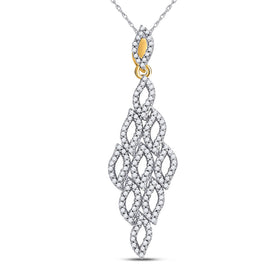 Radiant Elegance: 10kt Yellow Gold Womens Round Diamond Fashion Pendant 3/8 Cttw - Splendid Jewellery