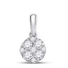 Radiant Elegance: 14kt White Gold Diamond Cluster Pendant - Splendid Jewellery