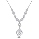 Radiant Elegance: 14kt White Gold Diamond Dangle Necklace - Splendid Jewellery