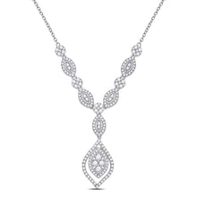 Load image into Gallery viewer, Radiant Elegance: 14kt White Gold Diamond Dangle Necklace - Splendid Jewellery
