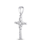Radiant Faith: 10kt White Gold Diamond Cross Pendant 1/12 Cttw - Splendid Jewellery