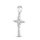 Radiant Faith: 10kt White Gold Diamond Cross Pendant 1/12 Cttw - Splendid Jewellery