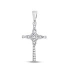 Radiant Faith: 10kt White Gold Diamond Cross Pendant 1/12 Cttw - Splendid Jewellery