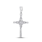 Radiant Faith: 10kt White Gold Diamond Cross Pendant 1/12 Cttw - Splendid Jewellery