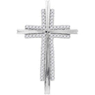 Radiant Faith: 10kt White Gold Diamond Cross Pendant - Splendid Jewellery