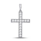 Radiant Faith: 10kt White Gold Diamond Cross Pendant - Splendid Jewellery