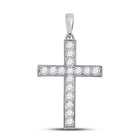 Radiant Faith: 10kt White Gold Diamond Cross Pendant - Splendid Jewellery