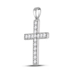 Radiant Faith: 10kt White Gold Diamond Cross Pendant - Splendid Jewellery