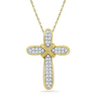 Radiant Faith: 10kt Yellow Gold Diamond Cross Pendant - Splendid Jewellery