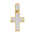 Radiant Faith: 10kt Yellow Gold Princess Diamond Cross Pendant - Splendid Jewellery