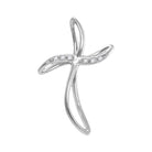 Radiant Faith Diamond Cross Pendant: 10kt White Gold Womens Round Diamond Cross Religious Pendant .02 Cttw - Splendid Jewellery