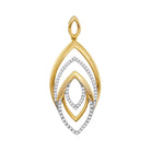 Radiant Geometry: 10kt Yellow Gold Diamond Oval Pendant 1/5 Cttw - Splendid Jewellery