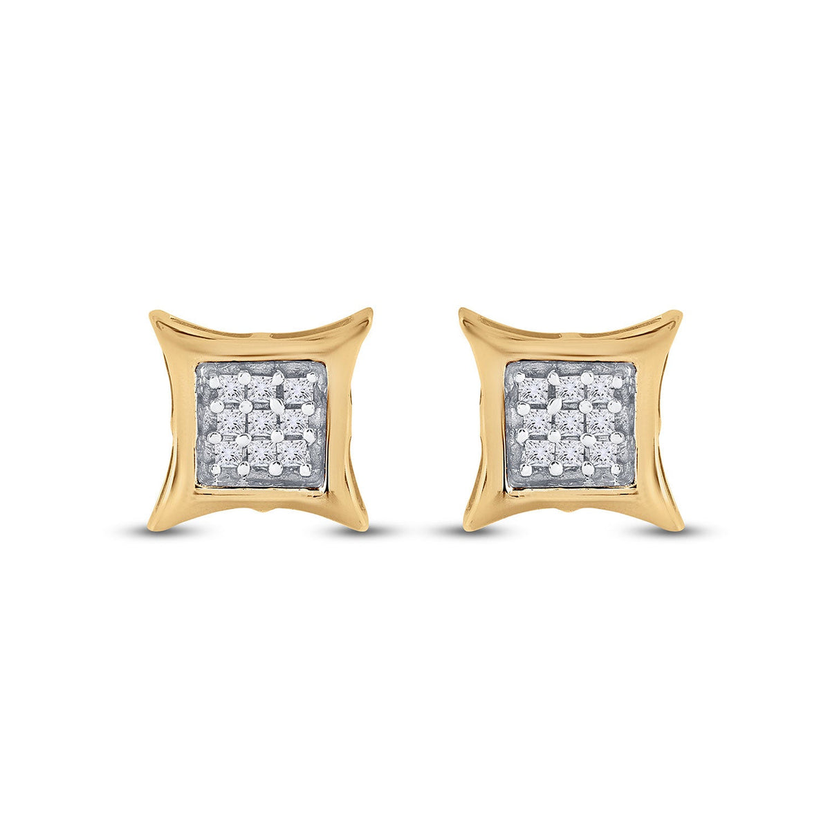 Radiant Gold and Diamond Kite Square Earrings - Splendid Jewellery