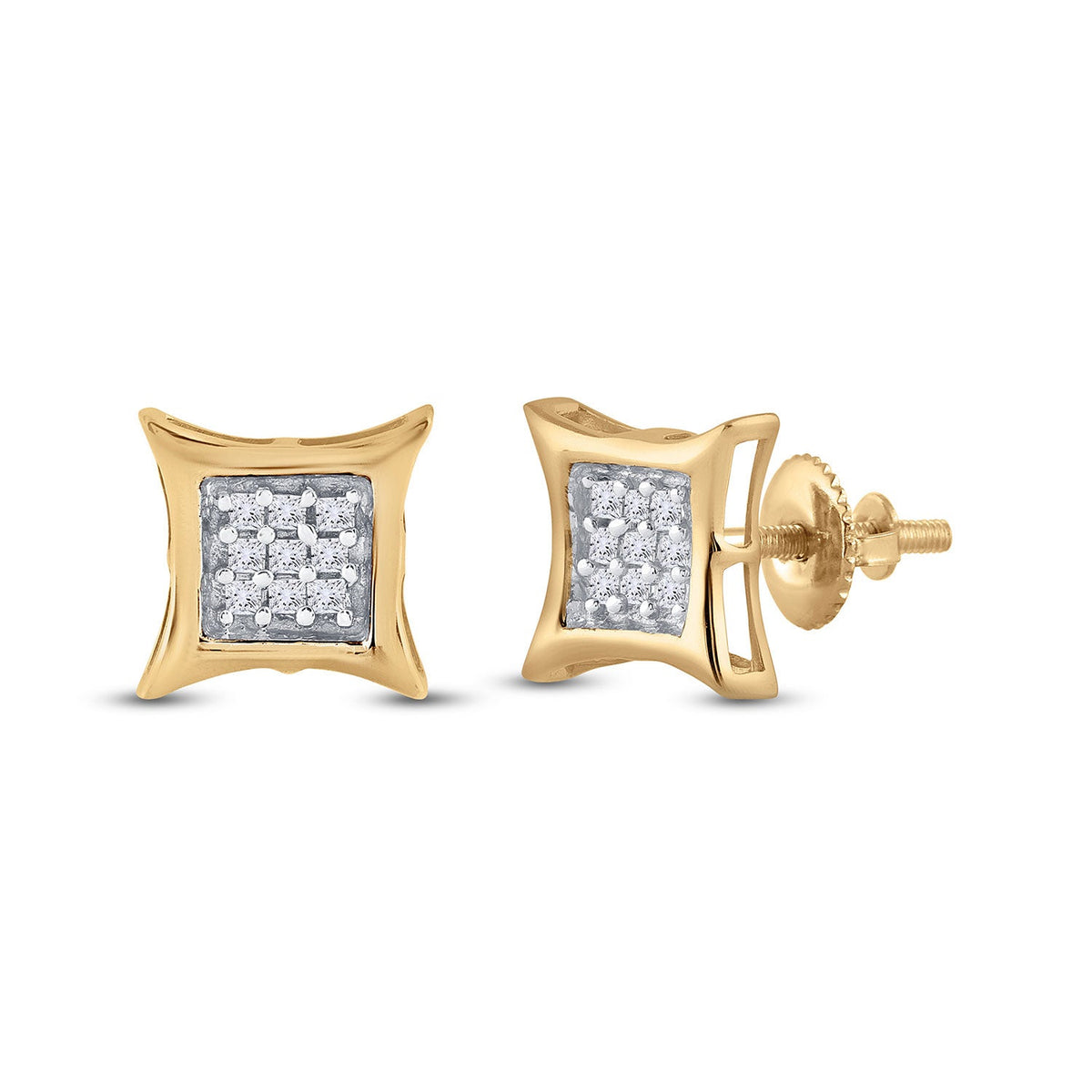 Radiant Gold and Diamond Kite Square Earrings - Splendid Jewellery