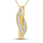 Radiant Gold and Diamond Vertical Woven Strand Pendant - Splendid Jewellery