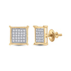Radiant Gold Square Diamond Earrings - Splendid Jewellery