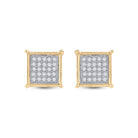 Radiant Gold Square Diamond Earrings - Splendid Jewellery