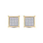 Radiant Gold Square Diamond Earrings - Splendid Jewellery
