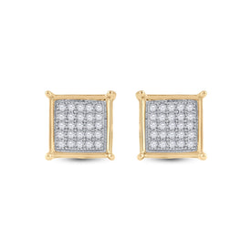 Radiant Gold Square Diamond Earrings - Splendid Jewellery