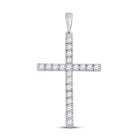 Radiant Grace: 14kt White Gold Diamond Cross Pendant - Splendid Jewellery