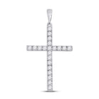 Radiant Grace: 14kt White Gold Diamond Cross Pendant - Splendid Jewellery