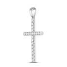 Radiant Grace: 14kt White Gold Diamond Cross Pendant - Splendid Jewellery