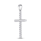 Radiant Grace: 14kt White Gold Diamond Cross Pendant - Splendid Jewellery