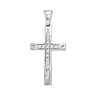 Radiant Grace Diamond Cross Pendant | 10kt White Gold Womens Round Diamond Cross Pendant 1/10 Cttw | Splendid Jewellery - Splendid Jewellery