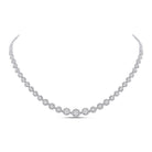 Radiant Halo Brilliance Necklace | 14kt White Gold Womens 3 Cttw Graduated Diamond Pendant | Splendid Jewellery - Splendid Jewellery