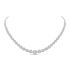 Radiant Halo Brilliance Necklace | 14kt White Gold Womens 3 Cttw Graduated Diamond Pendant | Splendid Jewellery - Splendid Jewellery