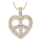 Radiant Harmony: 10kt Yellow Gold Diamond Heart & Love Symbol Pendant - Splendid Jewellery