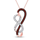 Radiant Love: 10kt Rose Gold Diamond Heart & Love Symbol Pendant - Splendid Jewellery