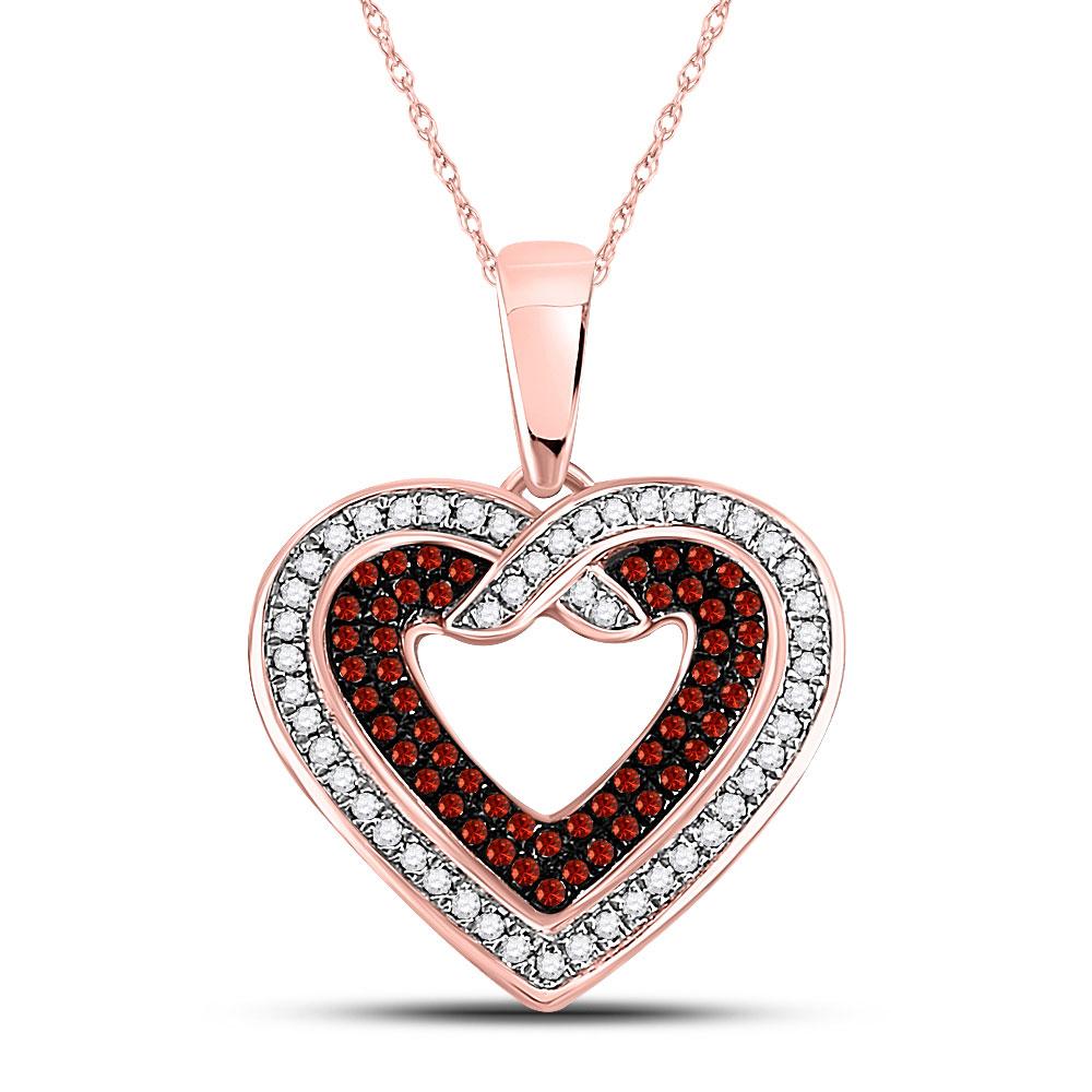 Radiant Love: 10kt Rose Gold Diamond Heart Pendant - Splendid Jewellery