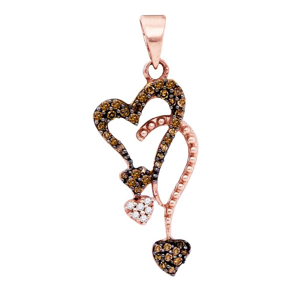 Radiant Love: 10kt Rose Gold Red Diamond Heart Pendant - Splendid Jewellery
